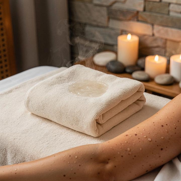 Salt steam and warm towel compress